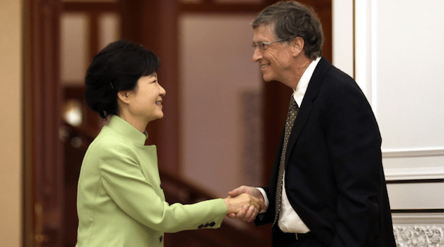 Bill Gates President Park Geun-hye Handshake